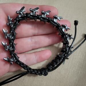 Spine back bone synthetic leather adjustable bracelet